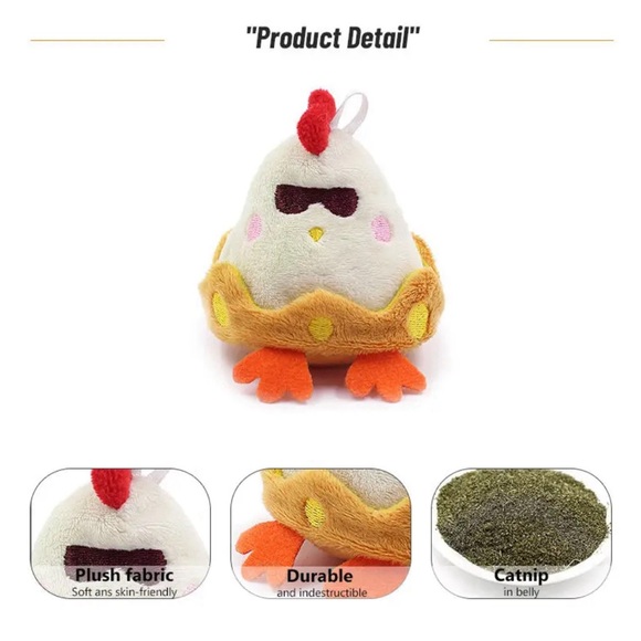 NWT Catnip and crinkle paper bite-resistant plush cat toys - package of 2 - Picture 2 of 7